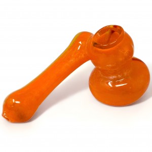 4.5" Frit Art Triple Thread Bubbler Hand Pipe Assorted color - [RKGS69]