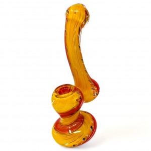 7" Duality Dance Delight Standing Bubbler Hand Pipe - [RKGS76]