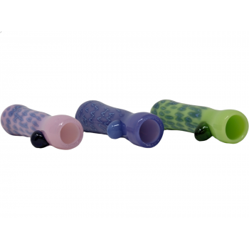 3" Slyme Color Tube Dot Art Chillums (Pack Of 3) [RKP249]