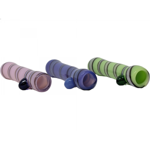 3" Slyme Black Spiral Ribbon Twist Chillum  Hand Pipe - (Pack of 3) [RKP250]