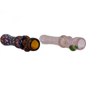 3" Assorted Faded Polka Dot Multi Ring Chillum Hand Pipe - (Pack of 2) [RKP251]