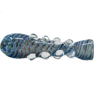 3" Assorted Spiral Ribbon Twirl Multi Marble Chillum Hand Pipe - (Pack of 2) [RKP257]