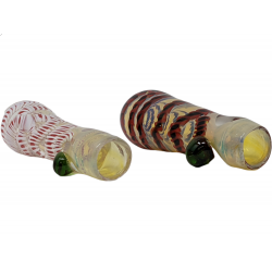 3" Silver Fumed Twisted Ribbon Chillum Hand Pipe - (Pack of 2) [RKP267]