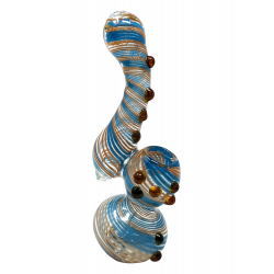 6" Full Line Spiral Multi Marble Bubbler Hand Pipe -  [SDK578]