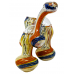 6" Silver Fumed Twisted Rope Triple Chamber Bubbler Hand Pipe - [STJ110]