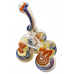 6" Silver Fumed Twisted Rope Triple Chamber Bubbler Hand Pipe - [STJ110]