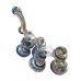6" Silver Fumed Swirl Line 5-Chamber Bubbler Hand Pipe - [STJ111]