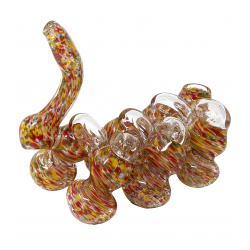 6" Frit Flat Mouth 7-Chamber Bubbler Hand Pipe - [STJ112]