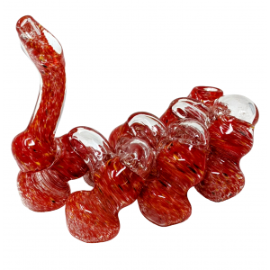 6" Gold Fumed Sunset Spiral 7-Chamber Bubbler Hand Pipe - [STJ117]