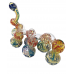6.5" Silver Fumed Tangled Line 6-Chamber Bubbler Hand Pipe - [STJ121]
