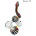 7" USA Color Double Chamber Swirl Line Stem Bubbler Hand Pipe - [VLHAN04]