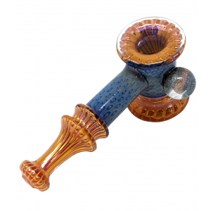 5.7" Assorted Gold Fumed Edges Air Trap Body Bubbler Hand Pipe - [WSG017]