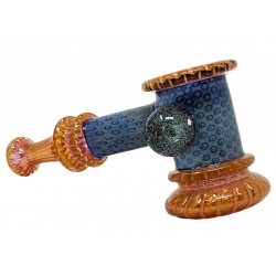 5.7" Assorted Gold Fumed Edges Air Trap Body Bubbler Hand Pipe - [WSG017]