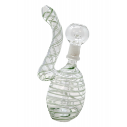 5.5" Grenade Spiral Ribbon Bubbler Hand Pipe with Oil Dome - [XSB-18B]