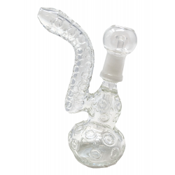 5" Diamond Art Clear Bubbler With Oil Dome - [XSB-18D]