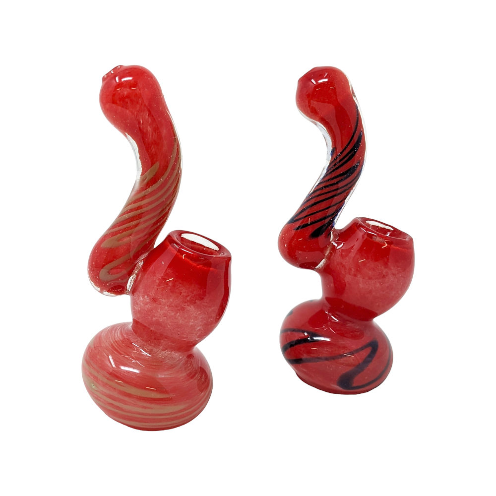 5" Single Frit Simple Swirl Rope Bubbler Hand Pipe - (Pack Of 2) [ZD105]