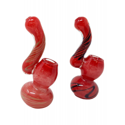 5" Single Frit Simple Swirl Rope Bubbler Hand Pipe - (Pack Of 2) [ZD105]