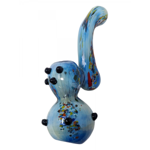 7.5" Frit & Fumed Art Bubbler Hand Pipe - [ZD138]