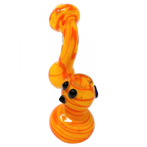 6" Frit Art Helix Design Bubbler Hand Pipe (Pack of 2) - [ZD194]