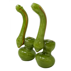 6" Assorted Frit Dual-Ribbon Bubbler Hand Pipe - (Pack of 2) [ZD211]