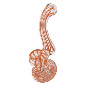 5" Mini Twisted Ribbon Clear Body Bubbler Hand Pipe - (Pack of 2) [ZD219]