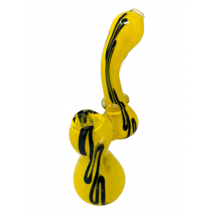 6" Assorted Frit Single Rim Spiral Ribbon Bubbler Hand Pipe - (Pack of 2) [ZD222]