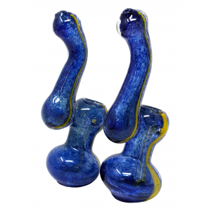 6" Full Frit Single Ribbon Swirl Bubbler Hand Pipe - (Pack of 2) [ZD225]