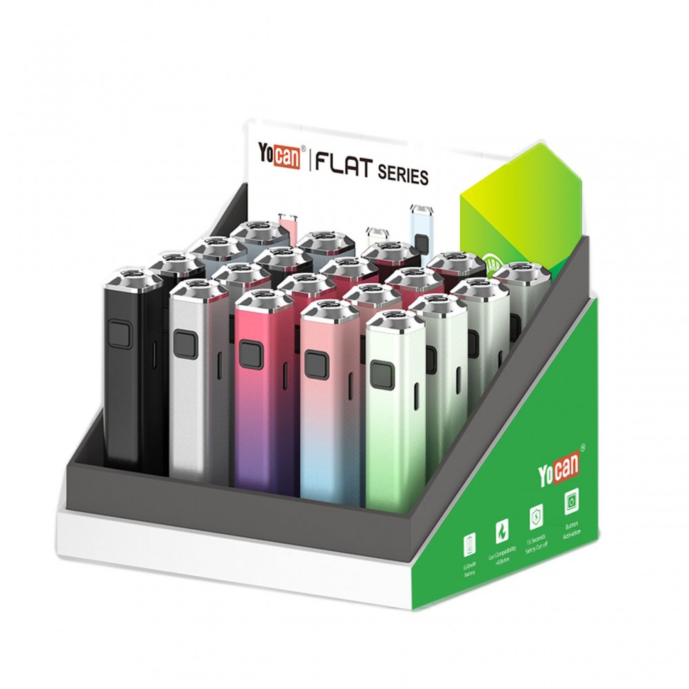 Yocan Flat 650mAh Carto Battery Display – 20 Assorted Colors