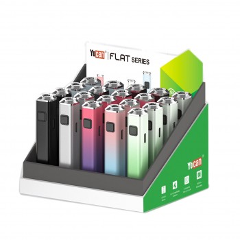 Yocan - Flat 650mAh Carto Battery - Assorted Colors - Display of 20