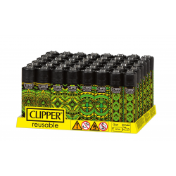 Clipper Classic Lighters - Azteca Leaves - (Display of 48)