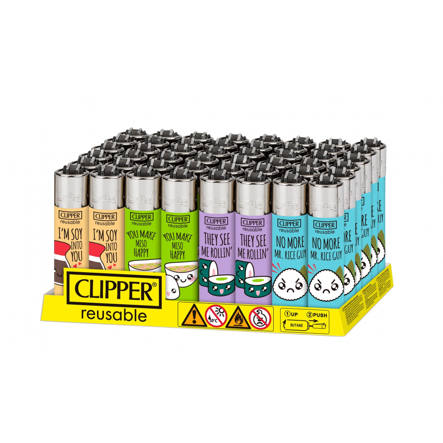Clipper Classic Lighters - Sushi Fun - (Display of 48) Clipper Classic Lighters - Sushi Fun - (Display of 48)