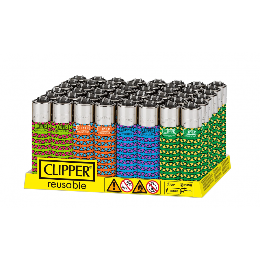 Clipper Classic Lighters - Triangles - (Display of 48) Clipper Classic Lighters - Triangles - (Display of 48)