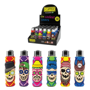 Clipper Lighter Pop Skulls 1 - (Display of 30)