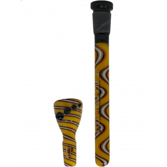 High Point Glass - Fully USA Color Work Wig Wag Art 18mm Downstem & 14mm Bowl In Box [21153A]