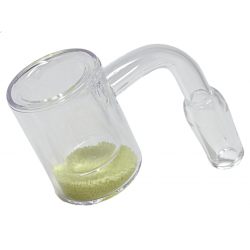 14mm Male Joint Thermal Quartz Banger With Glow In The Dark Color Frit Assorted [DS745]