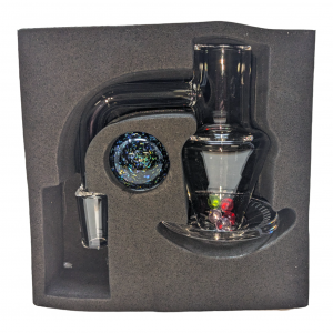 20mm Spinning Quartz Banger set with 5 Terp pearls & 1 Glass carb cap - 14mm Male Joint [DSQ837] 