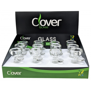 Clover Glass - 14mm Clear Bowl With Handle Bowl - Assorted Colors - (Display of 12) [WPH-1104-D12]