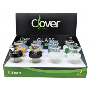 Clover Glass - 14mm Color Ring Bowl - Assorted Colors - (Display of 12) [WPH-210-D12]