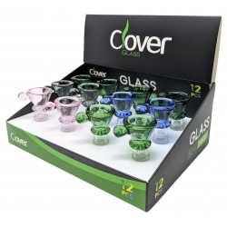 Clover Glass - 14mm Color Tube Bowl - Assorted Colors - (Display of 12) [WPH-232-D12]