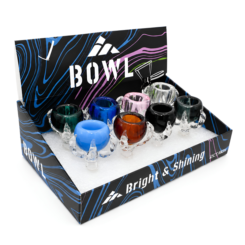 Monster Claw 14mm Male Pipe Bowl – 8ct Display – Assorted Colors