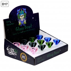 14mm Glass Bowls - Lgnite Your Dabs, Spark The Adventure Bowls 12ct Display [GBOWL]