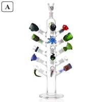 On Point Glass - Deluxe Glass Bowl Stand with Assorted Artisan Bowls (16ct Display) 