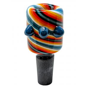 14MM Assorted Color Twisted Line & Marble Art Bowl - [PA03-14]