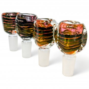 14mm Gold Swirl Cube Bowl - 4pk [SAA07]