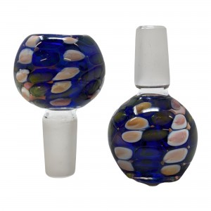 14mm Gold Fumed Art Double Glass Bowl (Pack of 2) [SG2602]