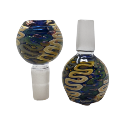 14mm Gold Fumed Art Double Glass Bowl (Pack of 2) [SG3076]