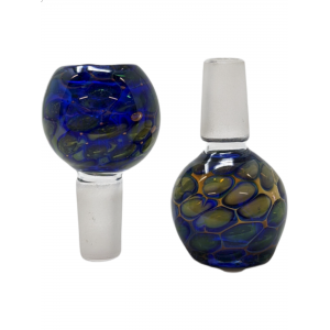 14mm Gold Fumed Art Double Glass Bowl (Pack of 2) [SG3082]