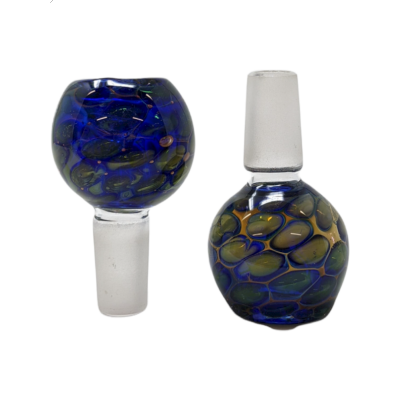 14mm Gold Fumed Art Double Glass Bowl (Pack of 2) [SG3082]