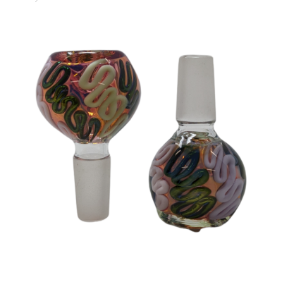 14mm Gold Fumed Art With Slyme Color Bowl (Pack Of 2) [SG3210]
