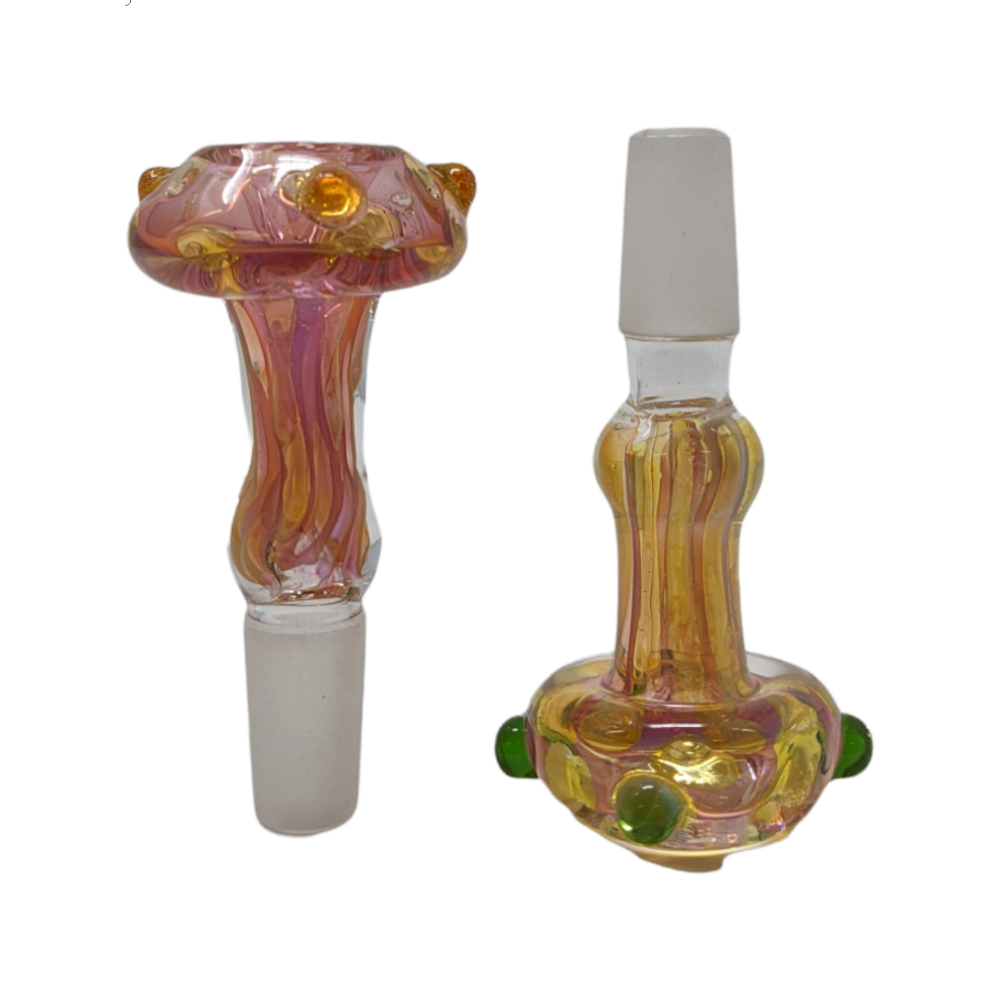 14mm Gold Fumed Art Mushroom Bowl (Pack of 2) [SG3218]